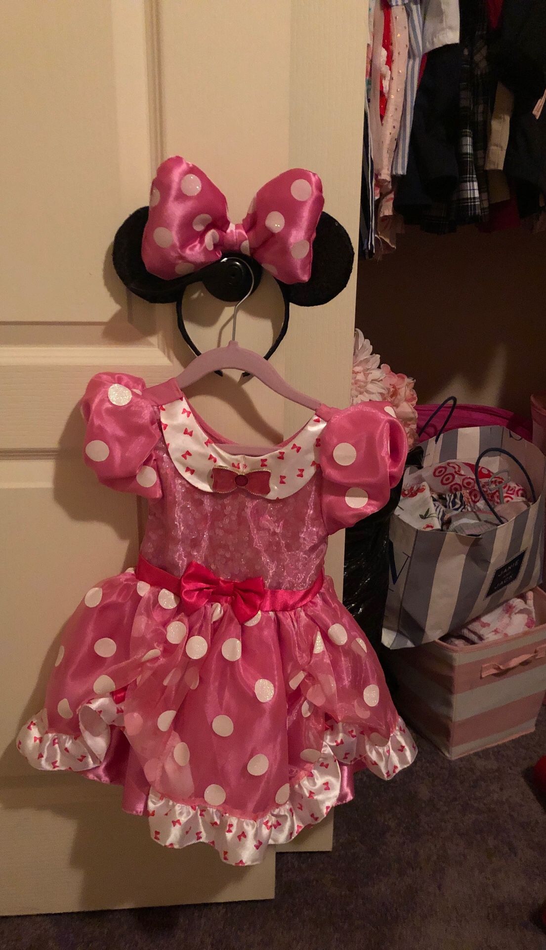 Minnie mouse Halloween costume with ears 2-3t