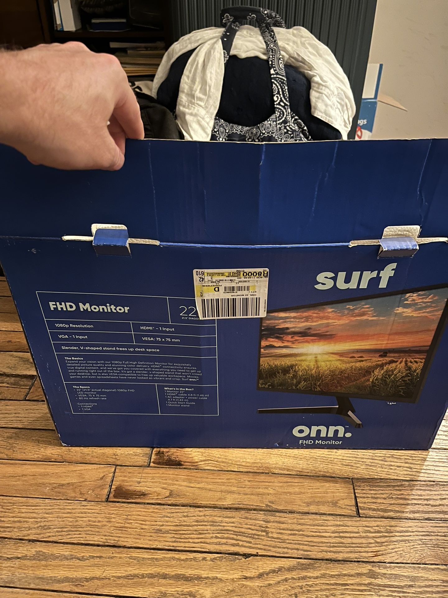 ONN 22inch, 1080p monitor with stand