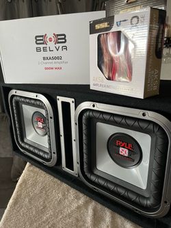 New Pyle PLSQ210BS 10" Dual Bass  Package