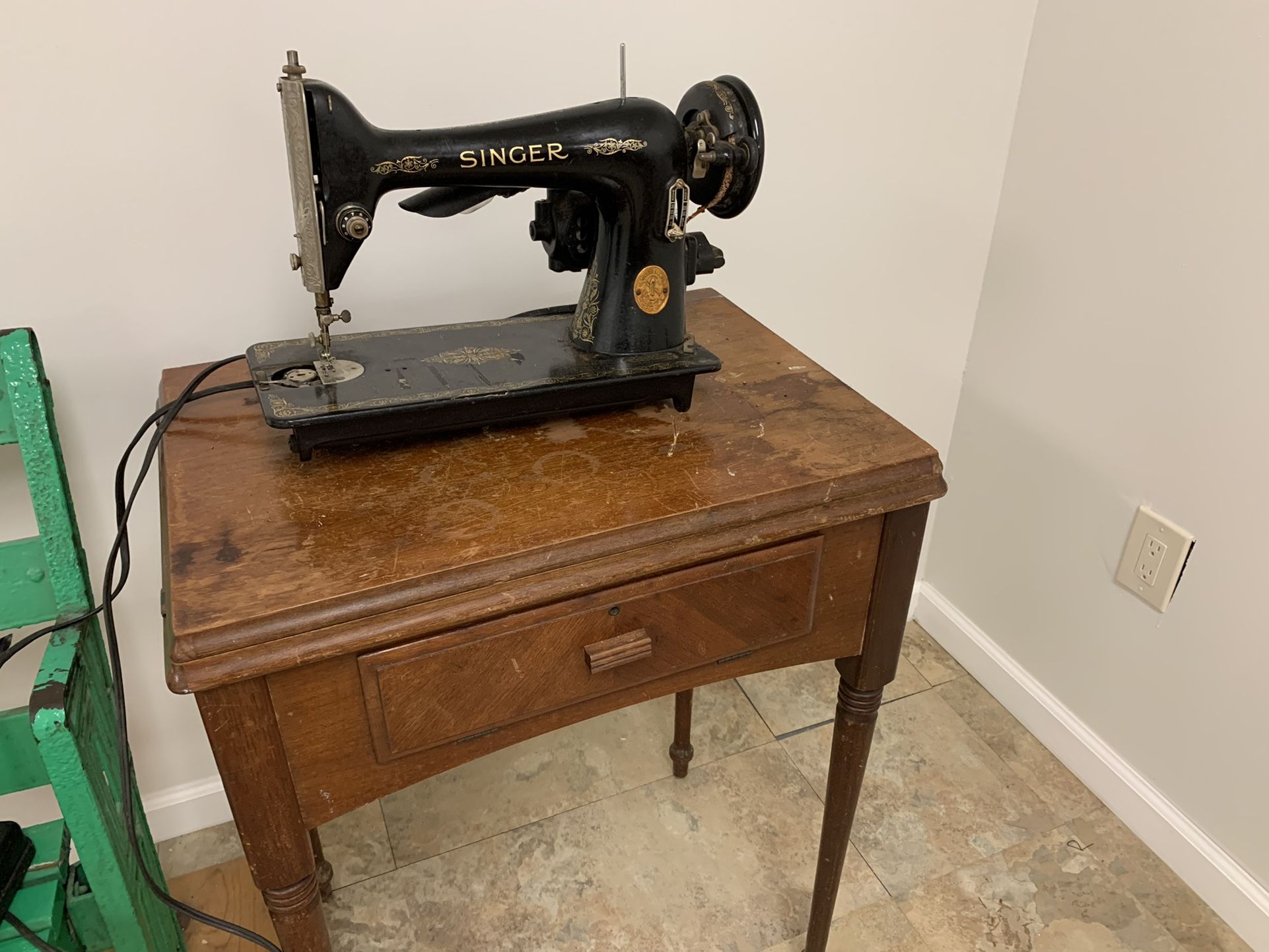 Singer Sewing Machine and Cabinet