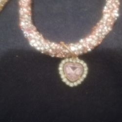 Pink Heart Dog Or Cat Collar 