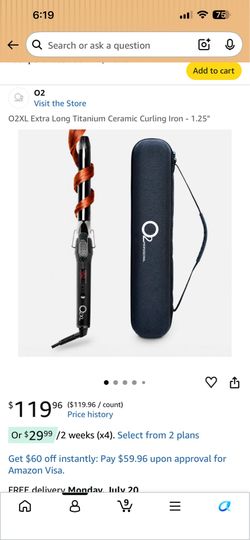 Extra Long Titanium Ceramic Curling Iron - 1.25"
