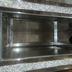 Mirrored Glam Cocktail Table with Crystal Trim