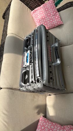 Retro inflatable radio, cassette player ice chest