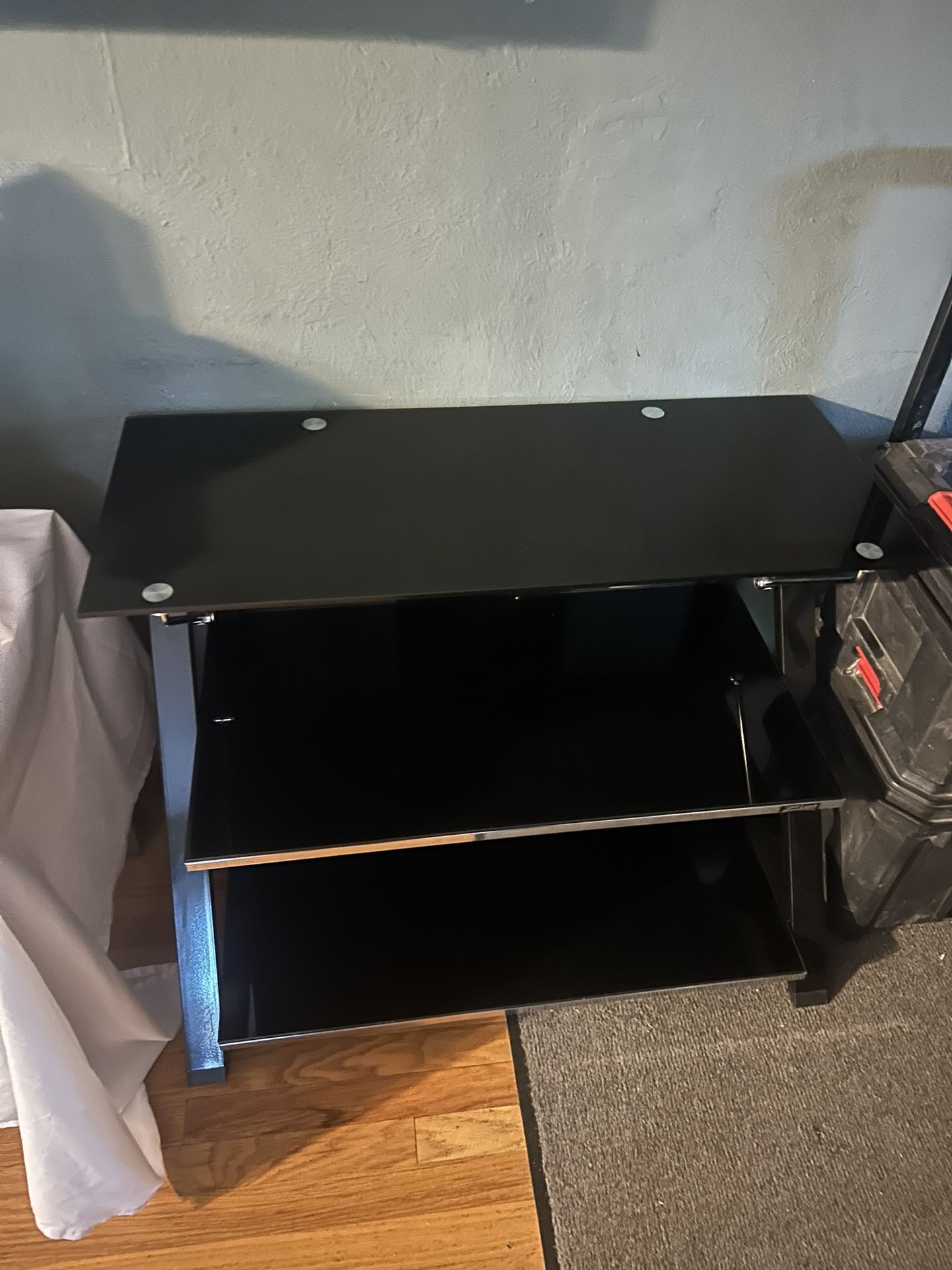 Black Glass TV Stand