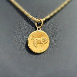 18k solid yellow gold aries ♈️ Pendant charm
