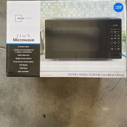 New Mainstay Black Microwave 2.2 Cu Ft 