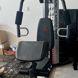Marcy Pro MWM-988 Home Gym System 150 Pound Adjustable Weight Stack Machine W/ Attachments (Grey) - Pickup Only