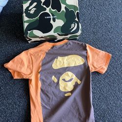 orange bape tee