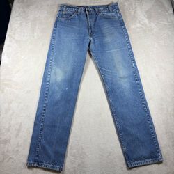 Vintage Levi's 505 Orange Tab Jeans Mens 34x31 Blue Made USA Distressed 90s#3684