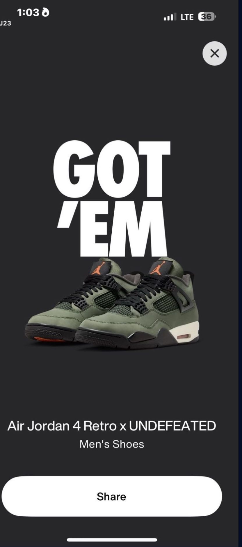 UNDEFEATED X NIKE JORDAN 4