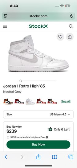 Air Jordan 1 Retro High '85 Neutral Grey