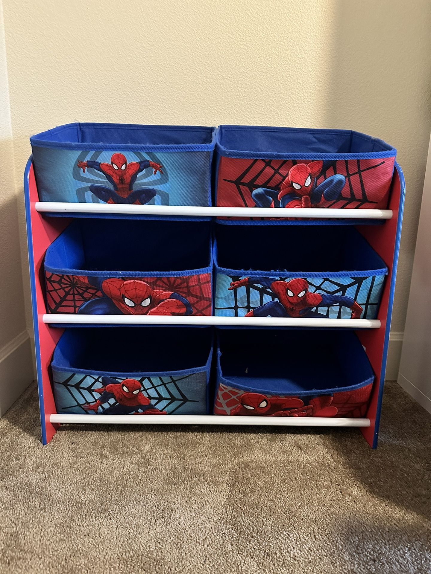 Multi-bin Kids Toy Organizer Spiderman