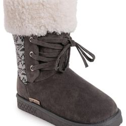 Muk Luks Women's Melba Faux Fur Lined Lace up Bootie