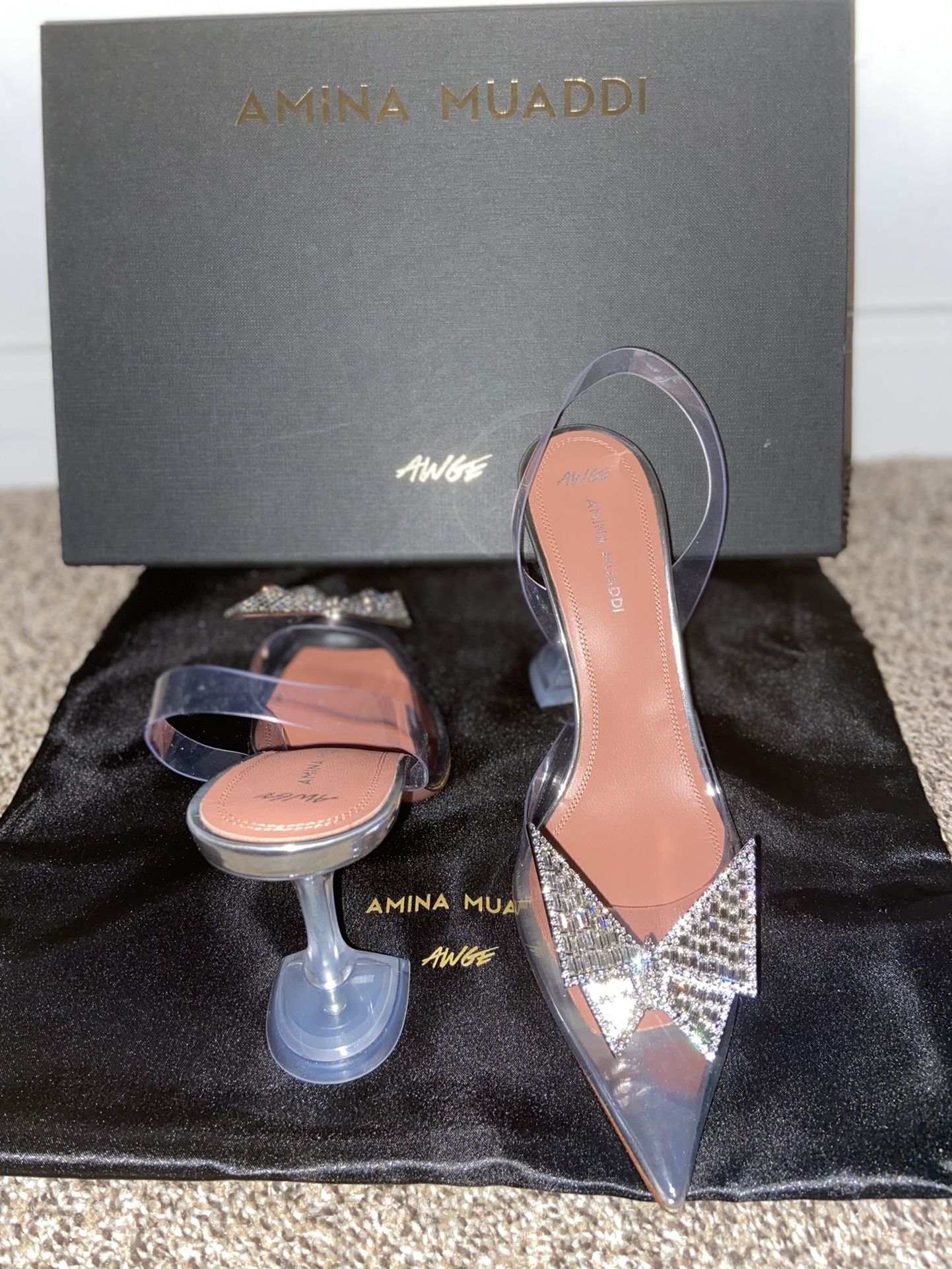 Amina Muaddi Phoenix PVC Sling Back