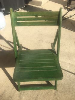 Vintage green wooden folding chair