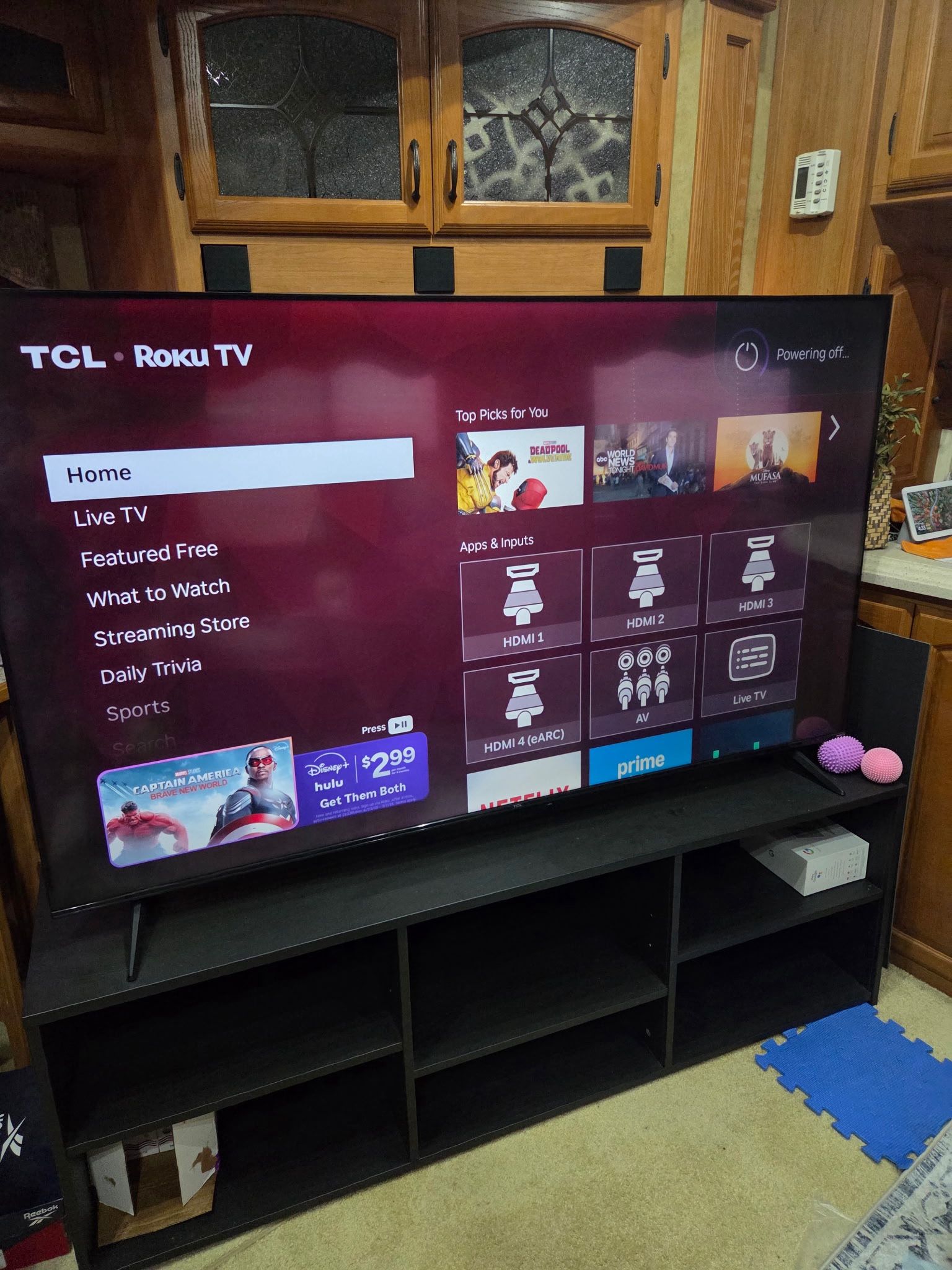 65” TCL Roku TV And TV Stand
