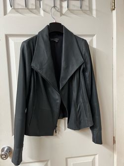 Vince Grey Leather Moto Jacket