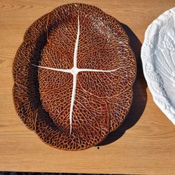 Leaf-Shaped Ceramic Turkey Platter