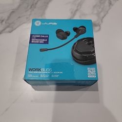 JLab Work Buds In-Ear True Wireless Earbud Headset Detachable Boom Mic