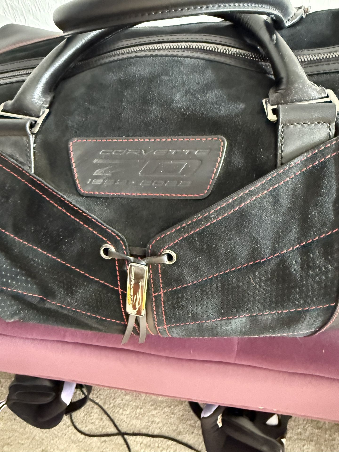 Corvette anniversary 2023 Leather / Suede Travel Bag