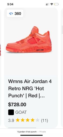 Jordan 4 hot punch