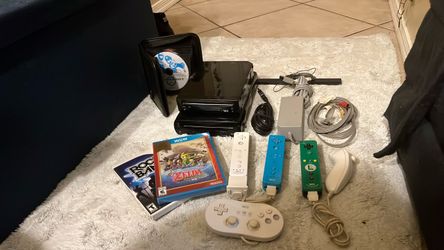 Nintendo Wii U Black Console Bundle with Games and Controllers