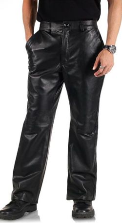 Laverapelle Men's Genuine Lambskin Leather Pants, Size 38, Black