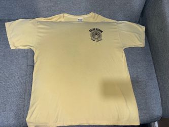 ComfortWash Men's L Yellow Cotton Crew Neck Surf Supply Graphic Tee Double-Sided