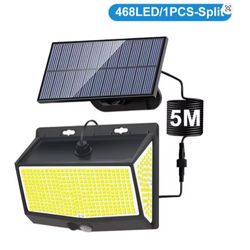LED Solar Wall Light Outdoor Motion Sensor 3-Mode Garden 