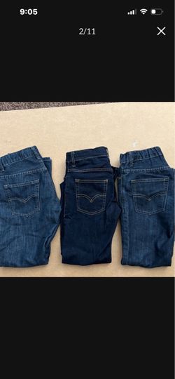 3 PAIR BOYS LEVIS SLIM FIT 511 ADJUSTABLE WAIST JEANS PANTS SZ 12 26x26