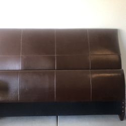Leather King Bed Nightstand Lamps Rug