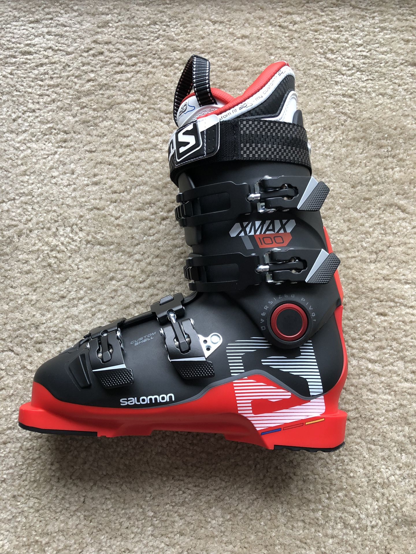 Salomon X Max 100 Ski Boots MEN 25.5 Red/Black