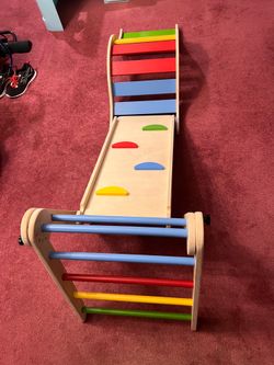Wooden Montessori Climbing Arch & Slide/Ramp Set