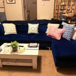 Blue Velvet Couch For Sale