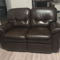 Brown Leather Couch Set