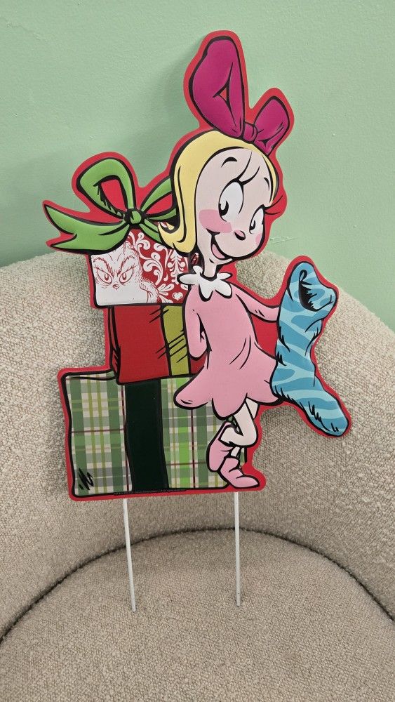How The Grinch Stole Christmas Cindy Lou Metal Yard Stake