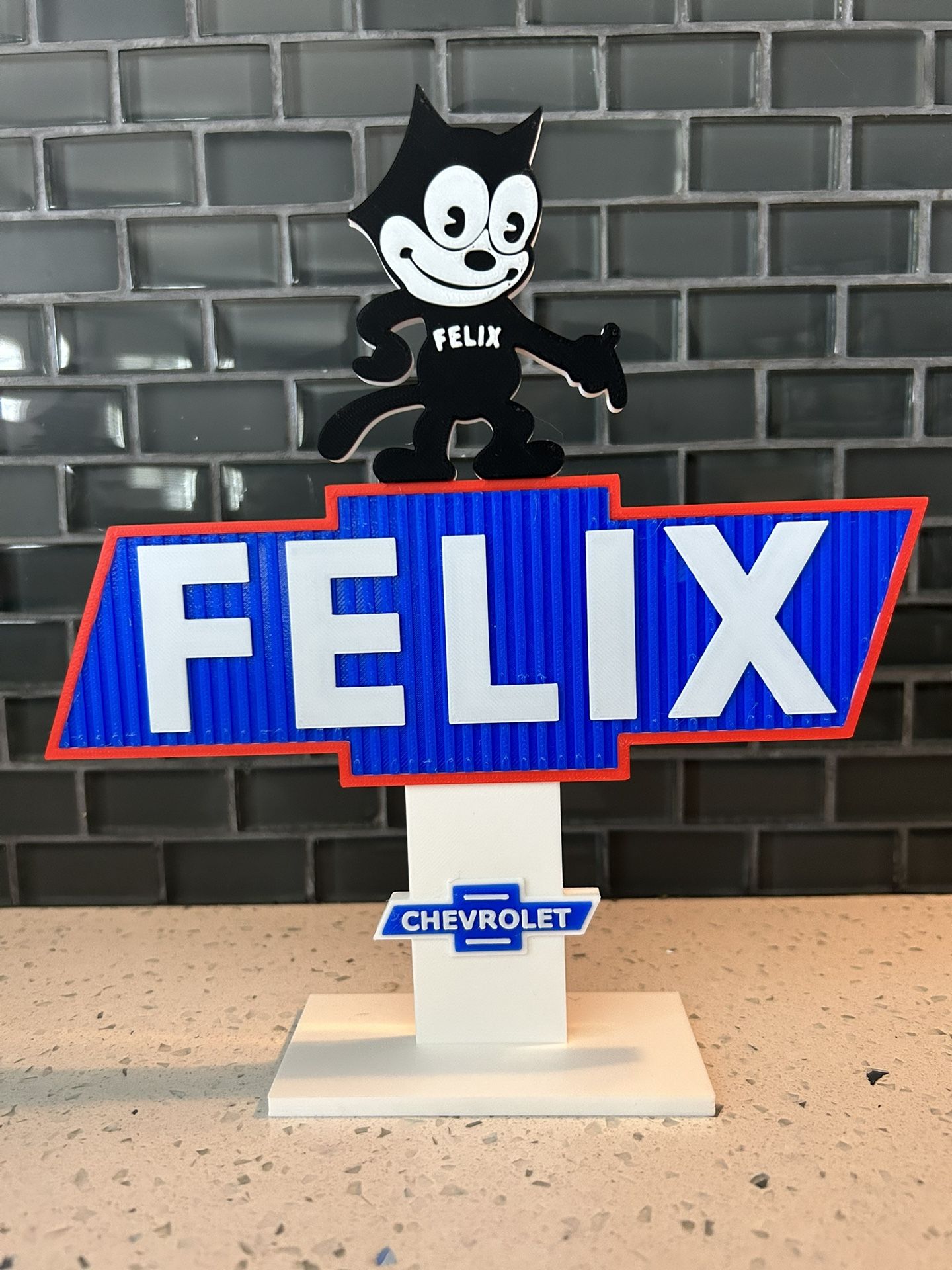 Felix The Cat 3D Plastic Sign 9x8 Inches.