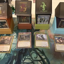 4 Commander decks And HARRY potter Deck Boxes