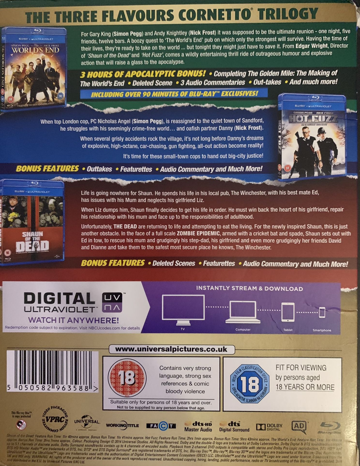 その他 Three Flavours Cornetto Trilogy [Blu-ray] [Import] rdzdsi3 Amazon.com: The Three Flavours Cornetto Trilogy - [The