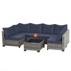 7pc Outdoor Sectional Patio Furniture Set