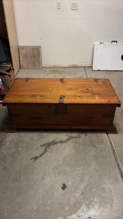 Wooden Storage Trunk Chest with Metal Hardware