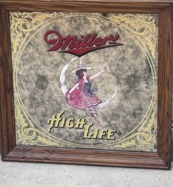Vintage Miller High Life Bar Mirror