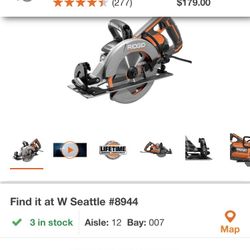 Ridgid Worm Drive Saw