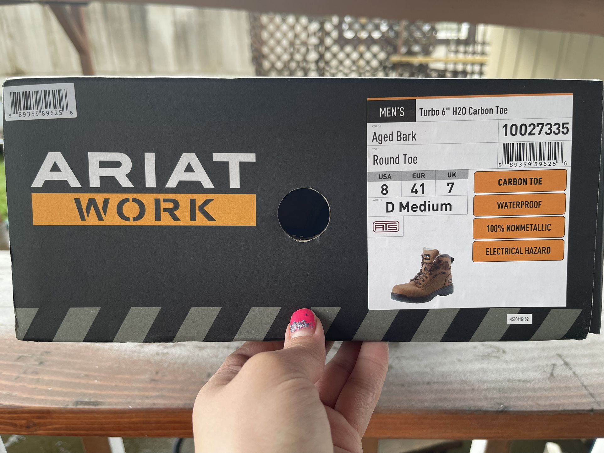 Men’s Ariat Turbo 6” H20 Carbon Toe Work Boot