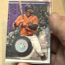 2019 Topps Tribute Stamp Of Approval Purple Relics, Andrew McCutchen.  /50