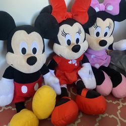 Mickey & Minnie Mouse Disney Stuffed Animals 