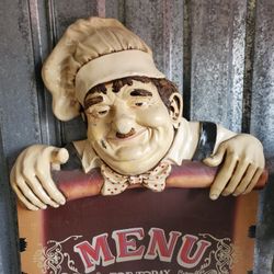 5' VINTAGE CHEF COLLECTABLE MENU BOARD 