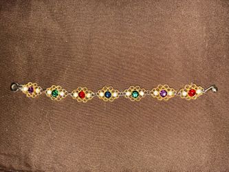 Vintage Gold-Tone Rhinestone Link Bracelet
