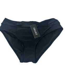 ZMART Black Full Coverage Bikini Swimsuit Swim Bottom Women’s Medium NWT